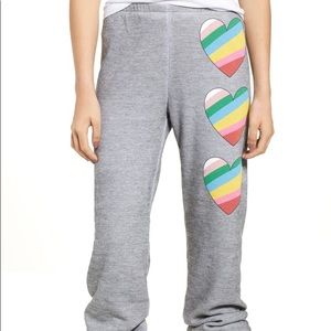 Wildfox Love Hearts Easy Sweats Sweatpants Joggers